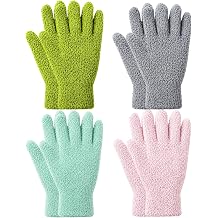 4 Pairs Minky Dusting Gloves, Five Finger Cleaning Gloves, Reusable Dusting Gloves for Plants House Clean Car Blinds Lamps