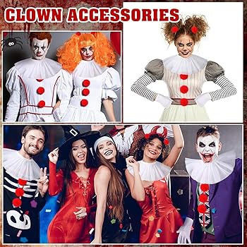 Maniche A Sbuffo Finti Per Costumi Da Clown – Polsini Rimovibili In Cotone Bianco, Con Volant, Per Travestimenti E Feste - 4