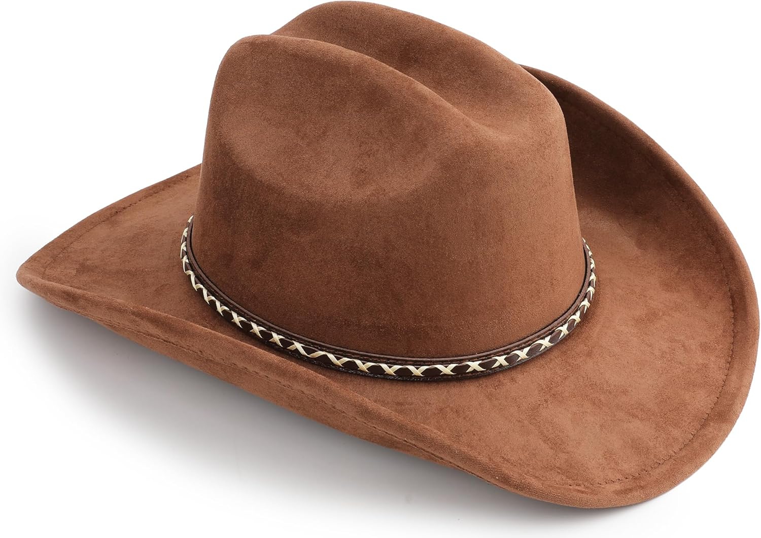 Western Cowboy Hat for Women and Men, Unisex Big Wide Brim Felt Hats for Cowboys and Cowgirls - Image 2