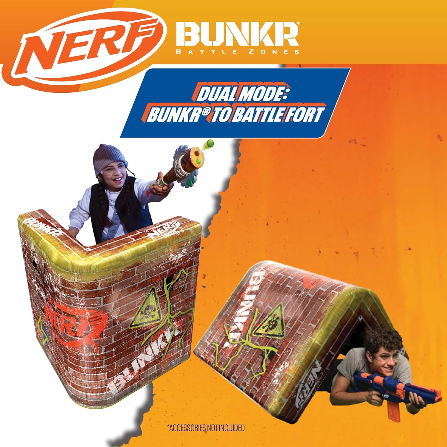 NERF BUNKR Zombie Last Stand Inflatable Battle Zone – Set of 3 Zombie-Themed Inflatables for Nerf War & Laser Tag – Indoor and Outdoor Obstacle Cover for Blaster Combat Games Last Stand (Set of 3) image 4 of 7 B08BL6WCKF