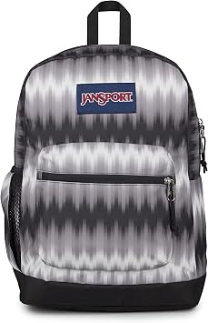 JanSport Cross Town Plus Backpack - Large Main Compartment, Side Water Bottle Pocket, 15-Inch Padded Laptop Sleeve - Digi Tie Dye Black
