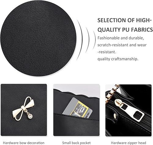 Miniatura 7 de NICOLE & DORIS Bolsos pequeños de hombro para mujer, bolsos de mano de piel sintética, bolso de mano para mujer con cadena