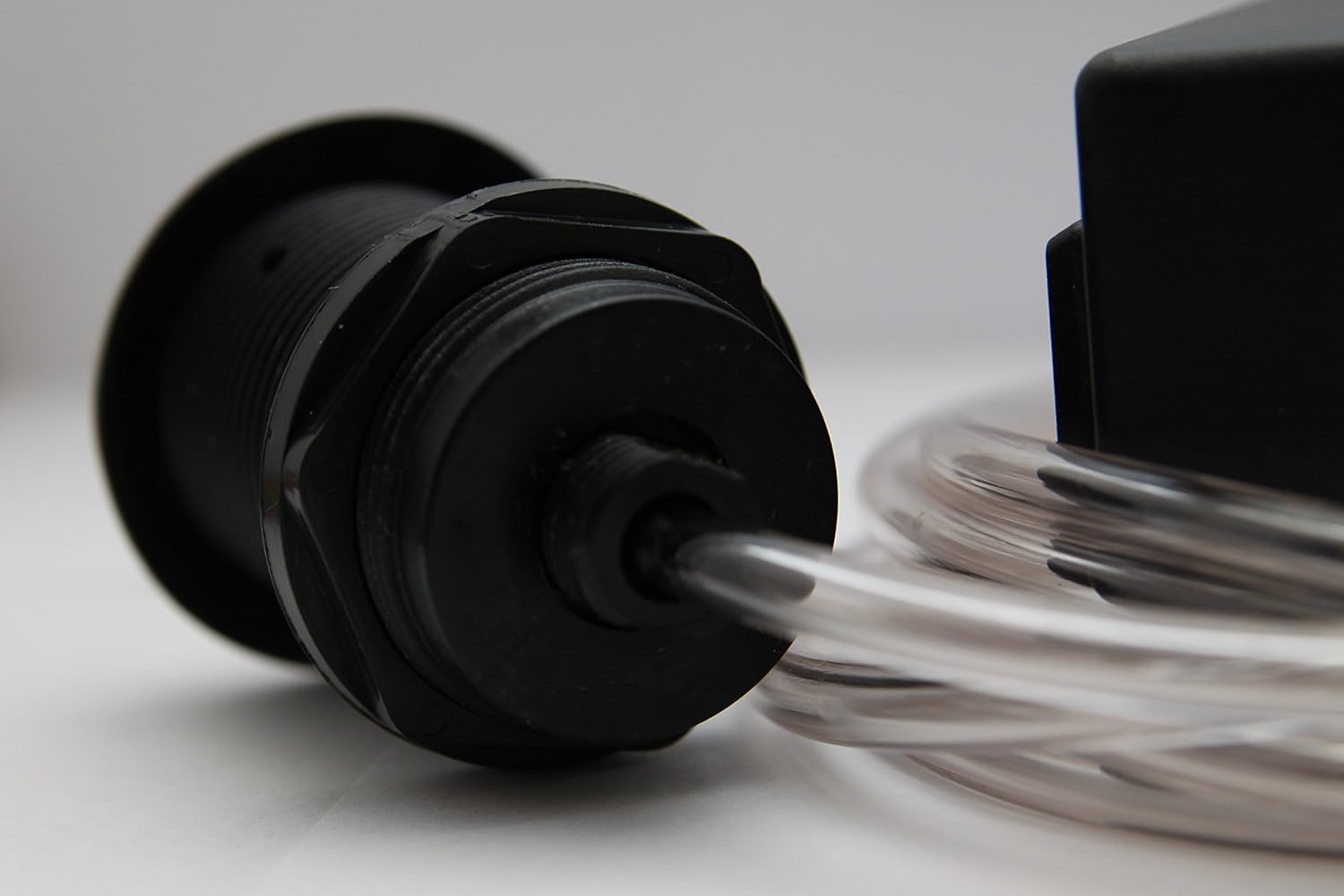 Presair Sink Top Air Switch Kit with Single Outlet, White Button for Garbage Disposal, Part Number PBA-01/B370WA. Made in the USA. UL/CUL Listed.