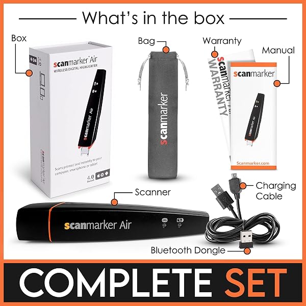 Scanmarker Air Pen Scanner & Translation Pen | Reading Pen for Dyslexia, Students & Professionals - Compatible with Mac, Windows, iOS & Android - 3