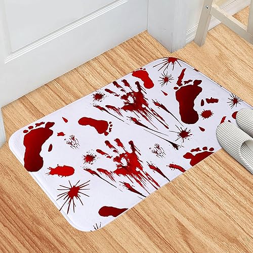 Alfombra de baño de Halloween, tapete de baño de sangre de broma, tapete de color de color cuando está mojado, antideslizante, decoración de