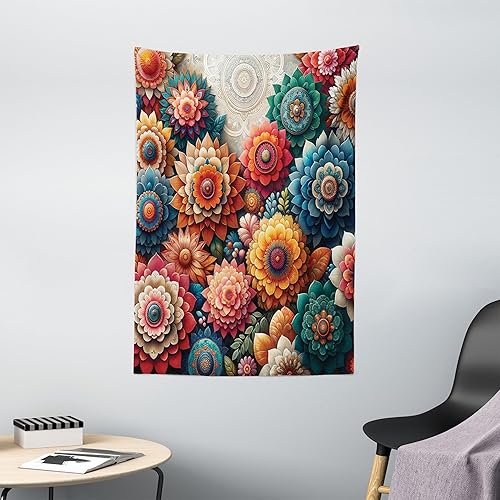 Miniatura 169 de Ambesonne Tapiz gótico, patio con hiedra encantada en la puerta antigua al bosque, colgante de pared ancho para dormitorio, sala de estar, 2-Verde