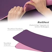 TOPLUS Jógaszőnyeg, Csúszásmentes Tornaszőnyeg Fitnesz és Pilates Edzéshez, 183x61x0,6 cm TPE Anyagú Edzőmatrac Hordozópánttal 6