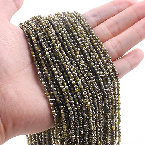 Miniatura 5 de Cuentas de circón natural para la fabricación de joyas, cuentas de cristal facetadas de circonita cúbica sueltas para hacer pulseras y bricolaje