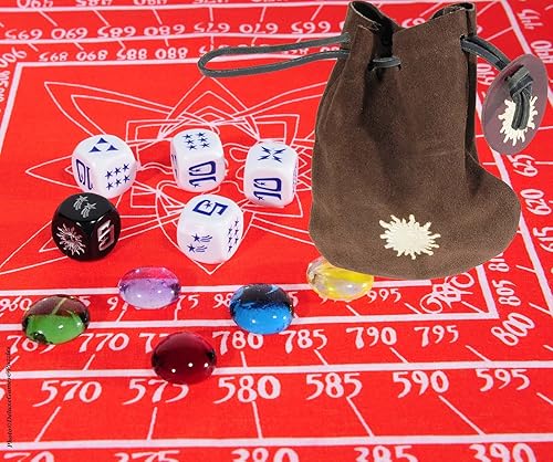 Miniatura 3 de Cosmic Wimpout Deluxe Traveln Game, marcador de tela roja, 5 piedras preciosas de vidrio, artículos incluidos