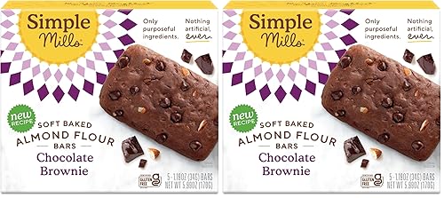 Miniatura 7 de Simple Mills, Barras de Harina de Almendra Horneadas Suavemente de Brownie de Chocolate 5 Unidades, 5.99 Onzas
