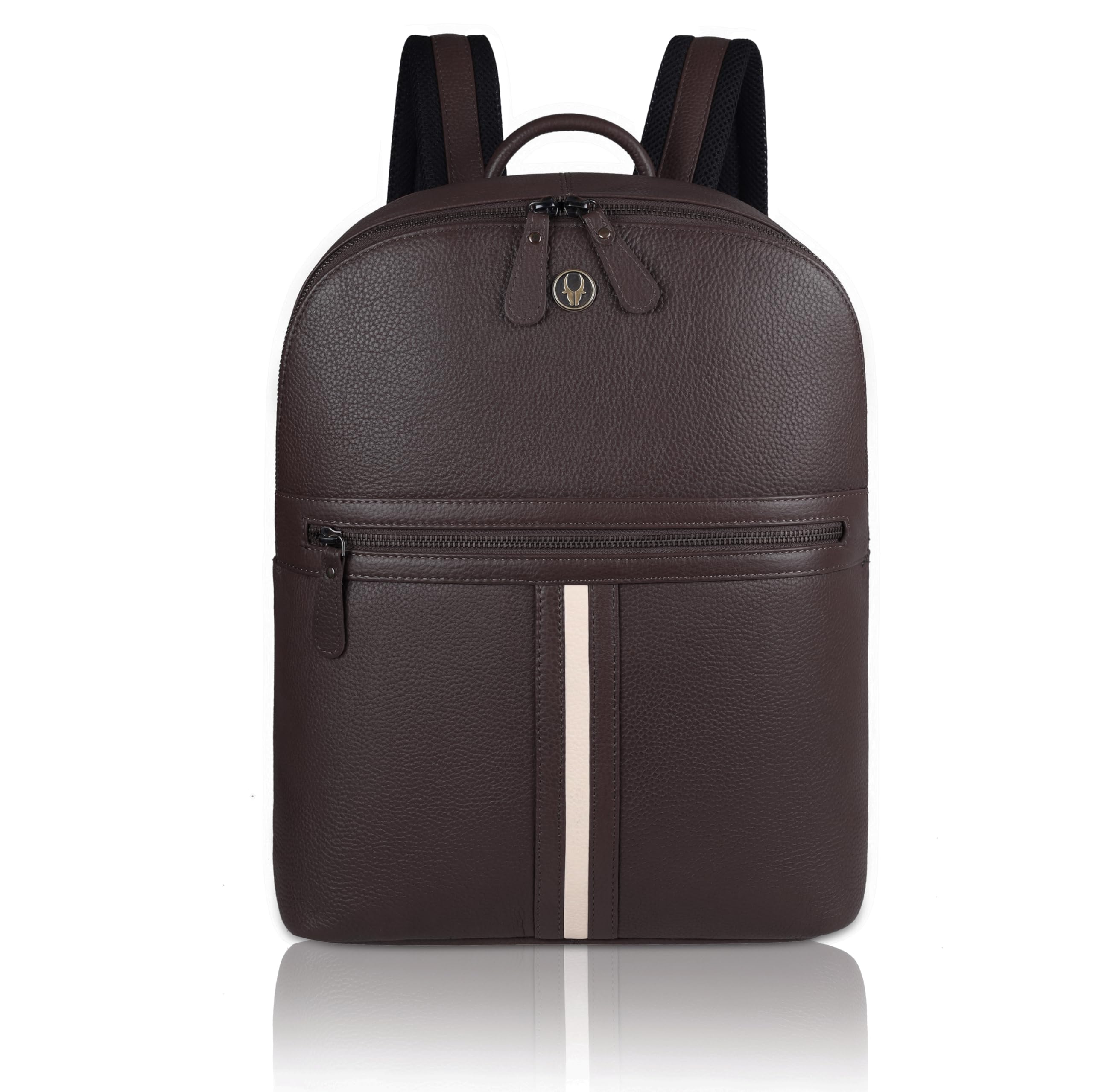 WildHorn Genuine Leather Laptop Backpack for Men & Women | Fits Upto 16 Inch Laptop | Stylish Office, College & Travel Bag with Multiple Compartments | Unisex Leather Backpack for Work