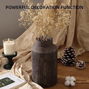 Rustic Vases for Home Decor. Ceramic Vase for Dining Table Decor. Terracotta Decorative Vase 9.7IN. ZSHLXM