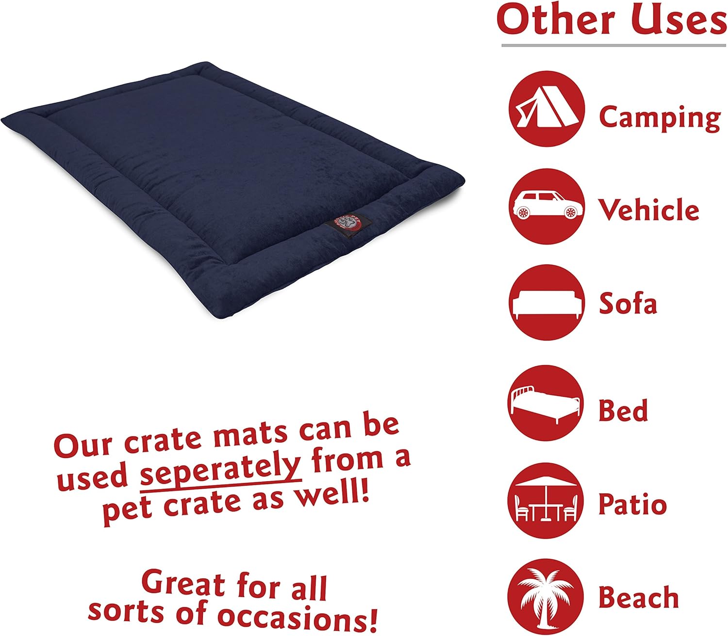 Majestic Pet Dog Crate Mat - Machine Washable Soft Plush Pet Bed Pad for Crates & Kennels | USA Crafted | 24"x18" Villa Orange