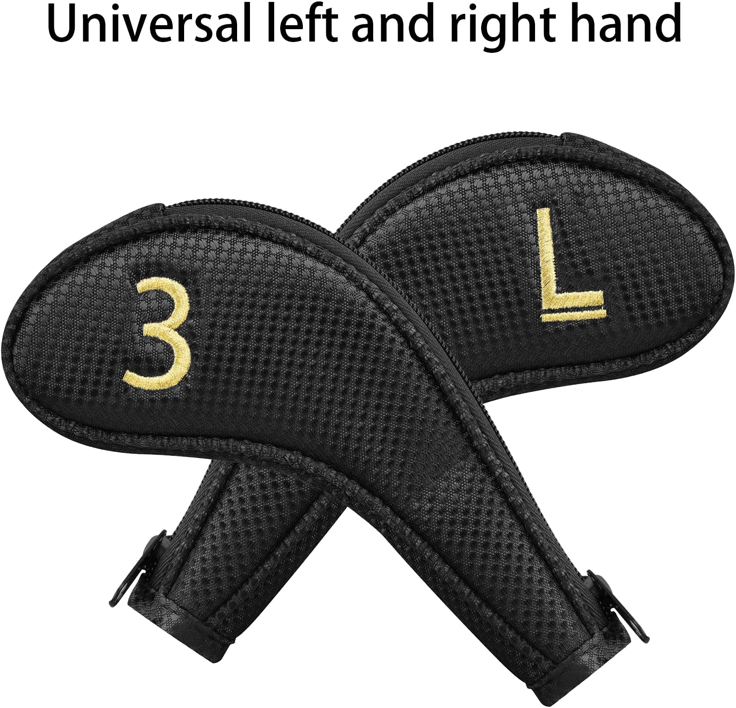 11pcs/Set Golf Club Sock Iron Head Covers Headcover with No. on Both Sides Suitable for Right and Left Handed Golfer Zipper Closure