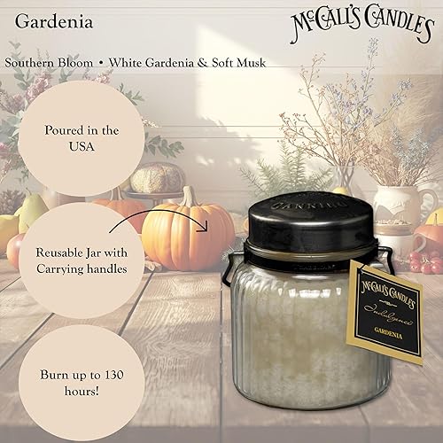 Vista 109 de McCall's Candles Manzanas y calabazas Vela perfumada de 18 onzas Colección Indulgence Doble mecha Tarro ranurado Vertido en Estados