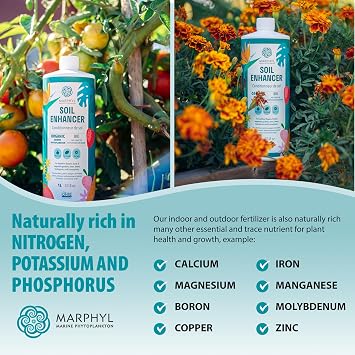 MARPHYL All-Purpose Plant Food Organic Nutrient-Rich Fertilizer & Soil Enhancer for Indoor & Outdoor Flowers, Vegetables, Succulents, Bamboo & Hydroponics