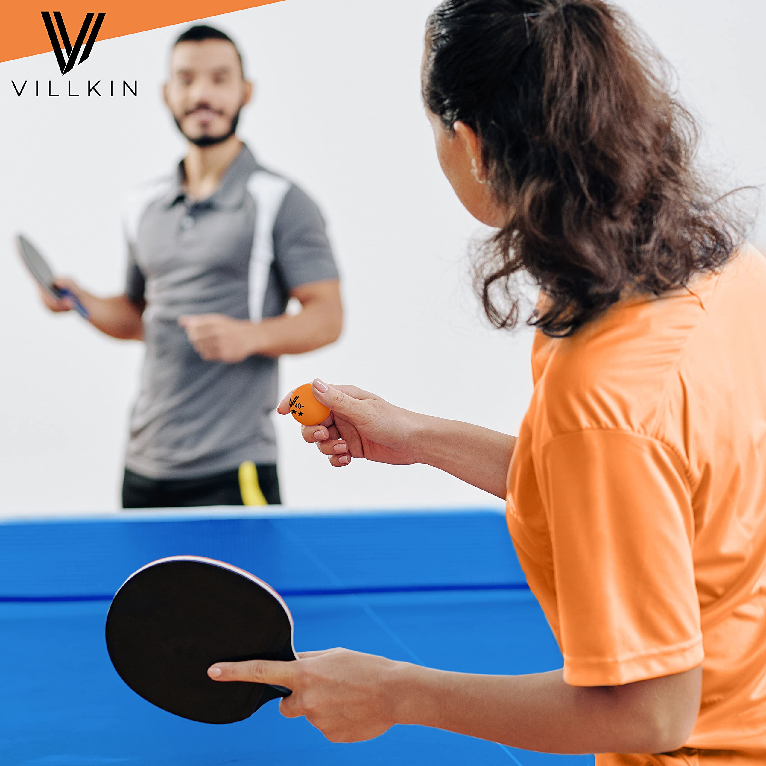 Villkin Pelotas de ping pong 40 mm 24 unidades naranja