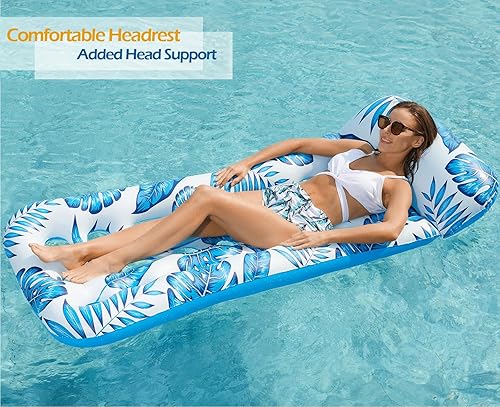 Miniatura 10 de Jasonwell Inflatable Pool Float Lounge - Pool Floaties Rafts for Adults Floating Pool Lounger Sun Tanning Floats Cool Water Floaty for Swimming Pool