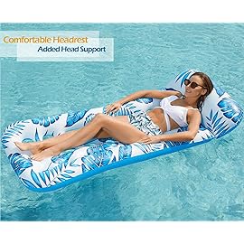Jasonwell Inflatable Pool Float Lounge - 2 Pack Floaties Rafts for Adults Floating Lounger Sun Tanning Floats Cool Water Floaty Swimming Lake Beach Party Toys