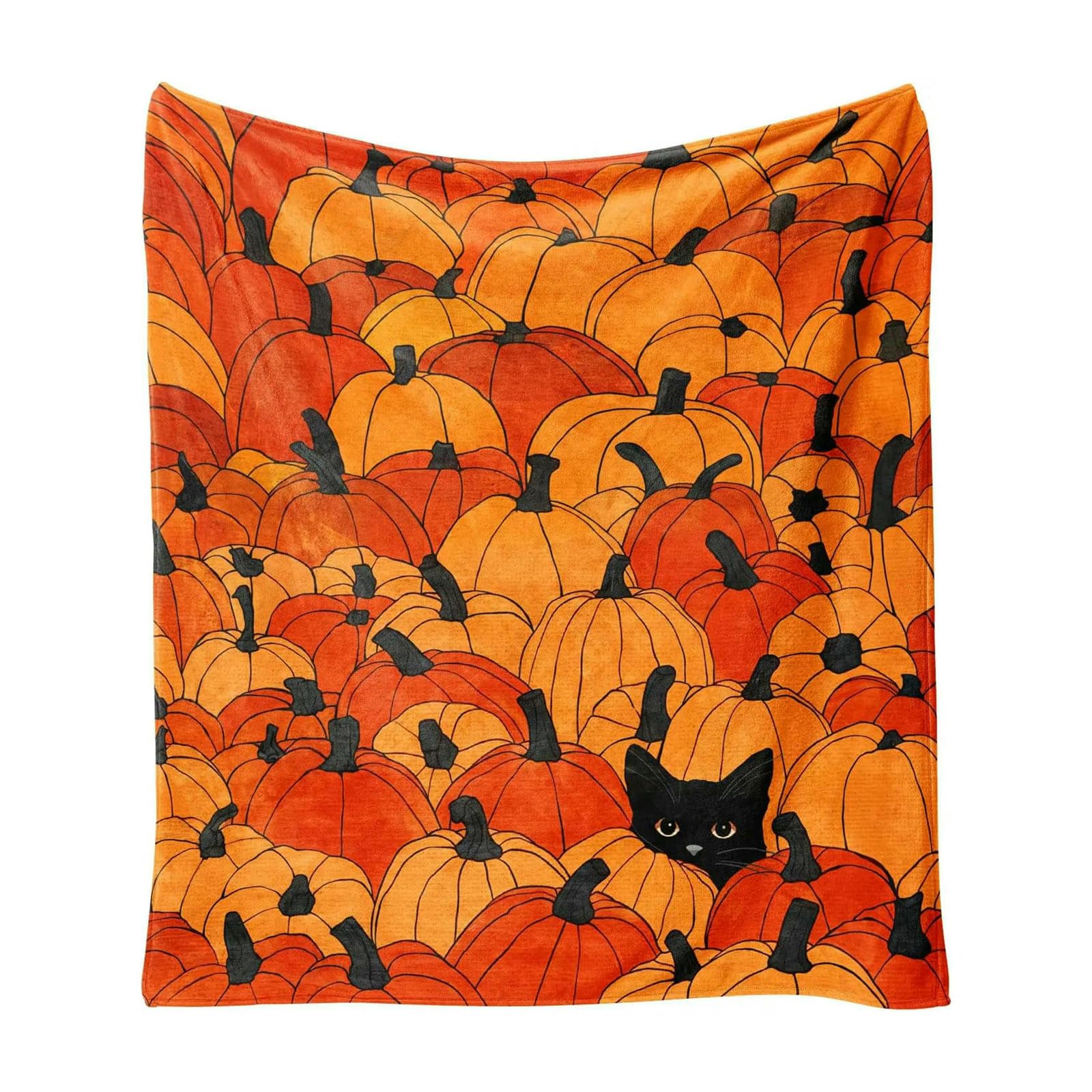Koc Halloween różowa dynia duch grzyb polar jesień Święto Dziękczynienia dom wiejski prezenty dla kobiet narzuta koc - zielony-100 x 120 cm
