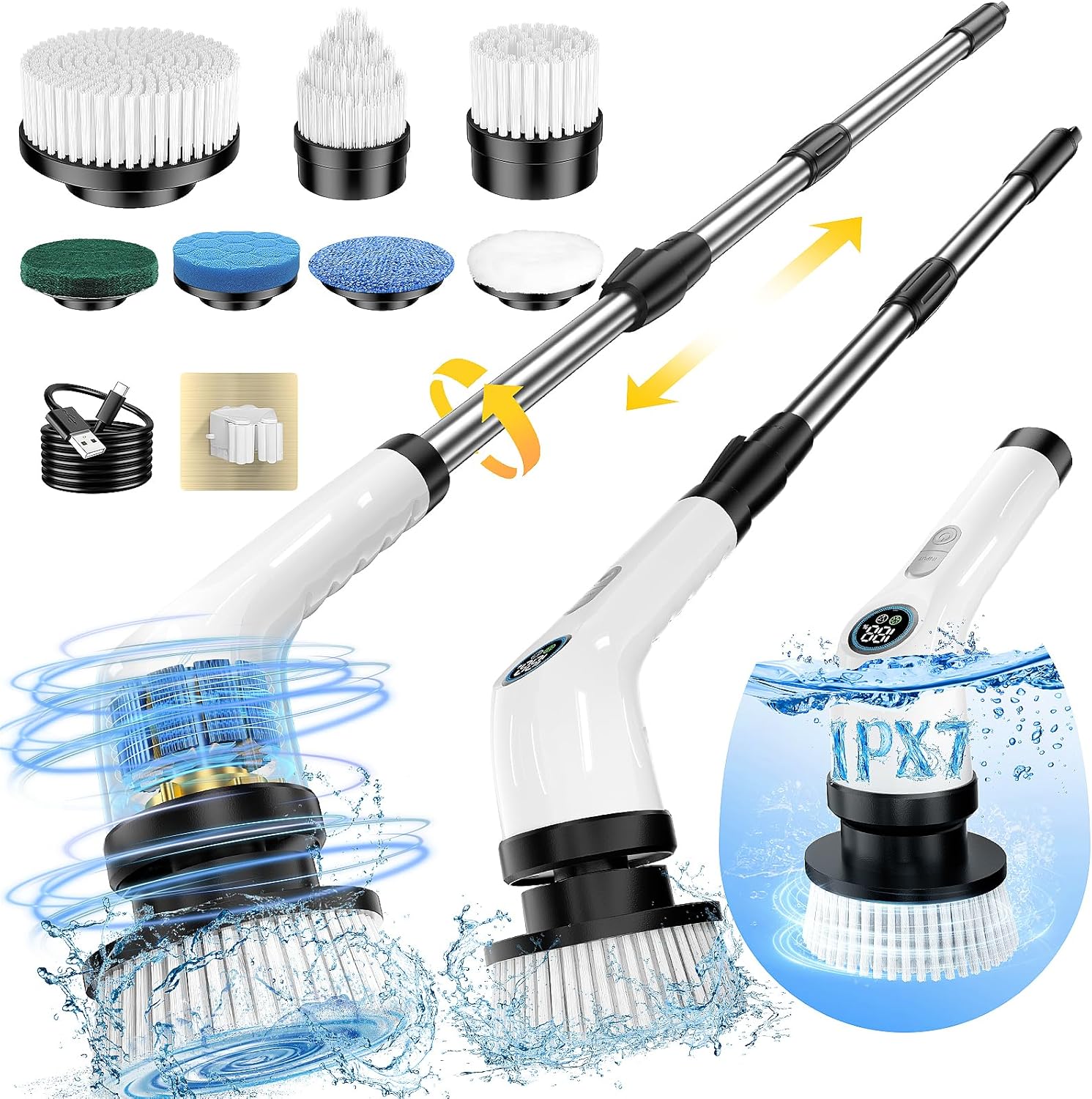 Electric Spin Scrubber Upgraded Battery with Extra-Long Runtime