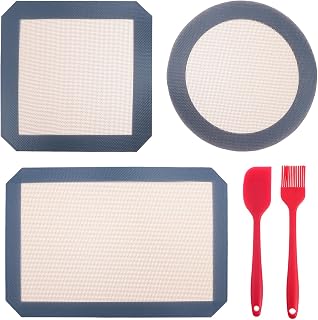 5pcs Silicone Baking Mat Xmas Heat Resistant Reusable for Oven | Non Stick Surface, Dishwasher Safe, for Pastry and Bread, Microwave Use, Silicone Material Random Color