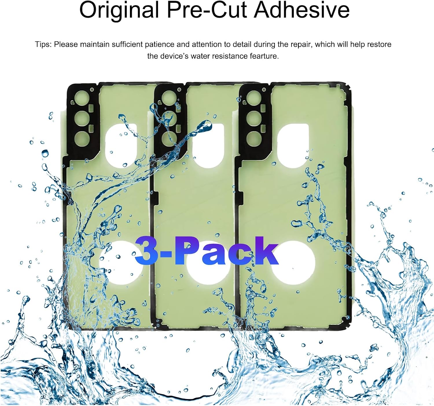Galaxy S21 Plus Back Cover Pre-Cut Tape, Back Door Cover Adhesive Double Sided Tape Replacement for Samsung Galaxy S21 Plus with Tools