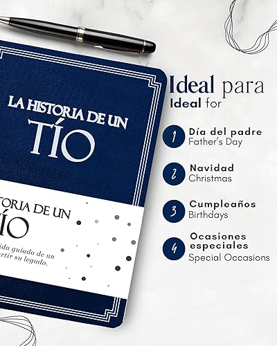 Miniatura 5 de Tío, comparte tu historia conmigo (Tapa dura) 250+ Preguntas, Tío regalos, Feliz Día del Padre, mejor regalo de sus sobrinos y sobrinas, Cumpleaños
