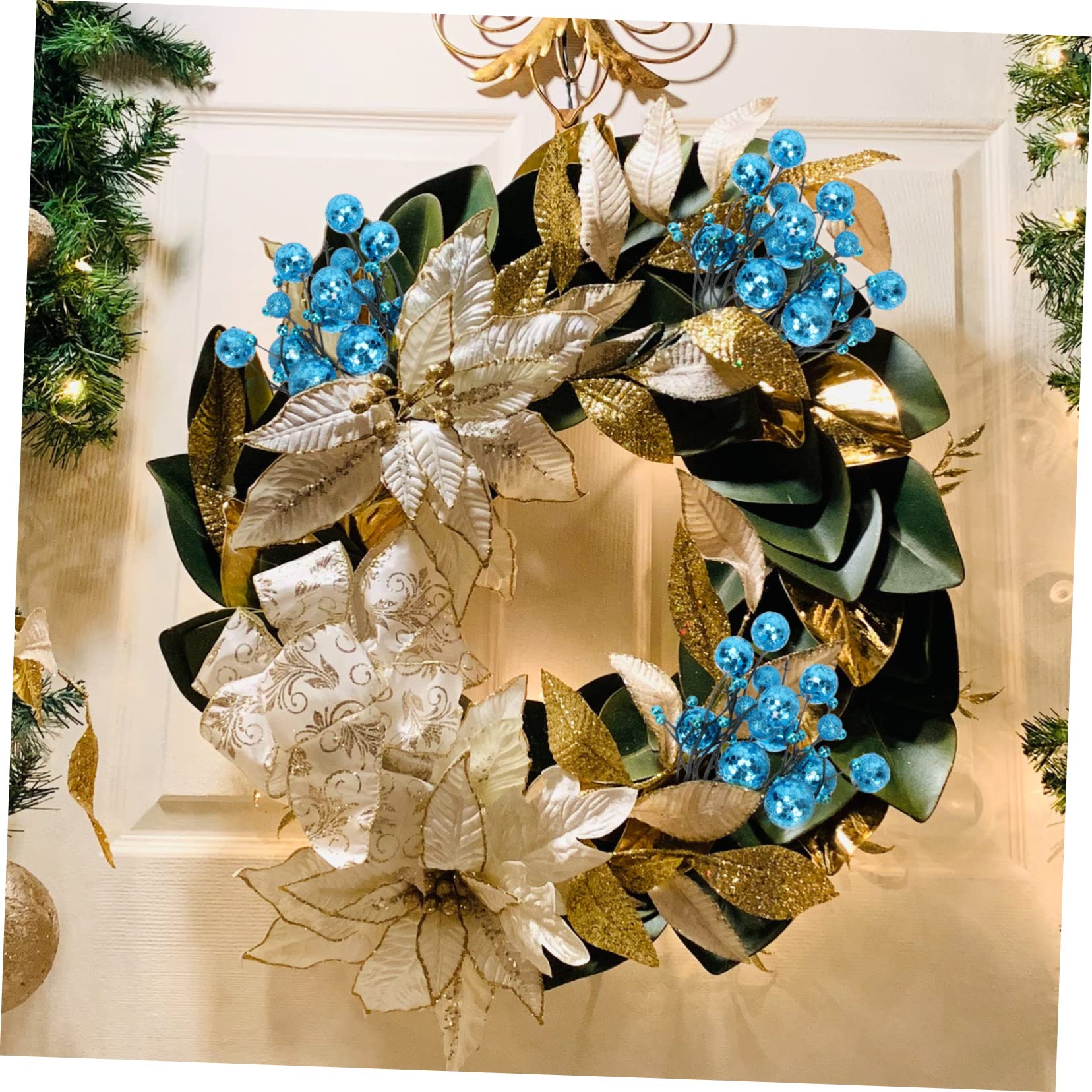 TOPBATHY Pièces Boutures De Grappes De Baies Faux Pics à Baies Faux Décors De Baies Fausses Baies De Houx Couronne De Verdure Plante Artificielle Sapin De Noël Plastique Accessoires