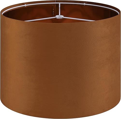 Miniatura 29 de GO&SO Juego de 2 Pantallas de Lámpara de Tambor de Terciopelo Azul Oscuro, tamaño mediano de 13" superior x 13" inferior x 10" de alto (Spider)