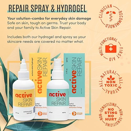 Miniatura 2 de Reparación activa de la piel  Hidrogel curativo natural y no tóxico y spray antiséptico para cortes menores, rasguños, erupciones, quemaduras