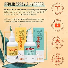 Active Skin Repair - First Aid Natural & Non-Toxic Healing Ointment & Antiseptic Spray for Minor Cuts, Wounds, Scrapes, Rashes, Sunburns, and Other Skin Irritations (Bundle, Combo, 3 oz Each)