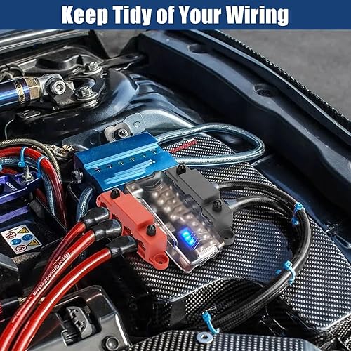 Miniatura 5 de Linkstyle Barra de bus de bloque de distribución de energía 12V 48V250A con 4 pernos de 516 pulgadas (M8), barra de bus marina Bloque de terminales