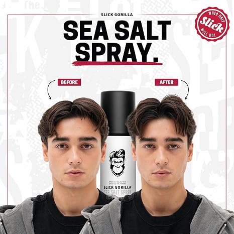 Slick Gorilla Men's Styling Bundle Sea Salt Spray (200ml) & Clay Pomade (2.5 oz), Textured Volume & Matte Finish, Firm + Flexible Hold, Non-Greasy, Easy to Wash