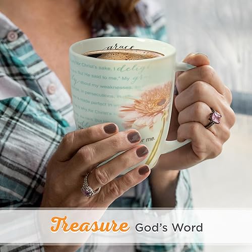 Miniatura 3 de Christian Art Gifts Taza de cerámica para café y té con versículo bíblico para mujeres Sufficient Grace  2 Corintios 129-10 Taza inspiradora con