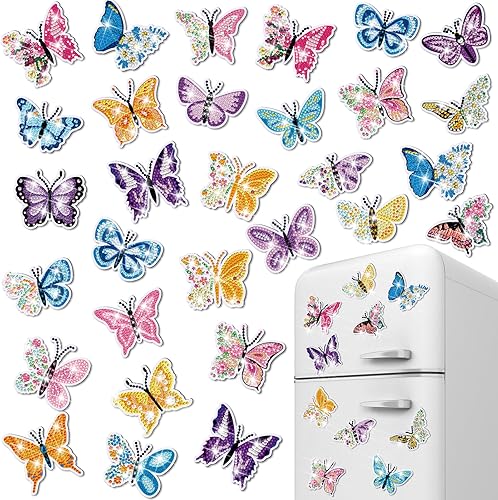 Miniatura 1 de 30 piezas de imanes de arte de diamantes para refrigerador, kits de arte de diamantes fáciles de usar, calcomanías de diamantes para nevera para