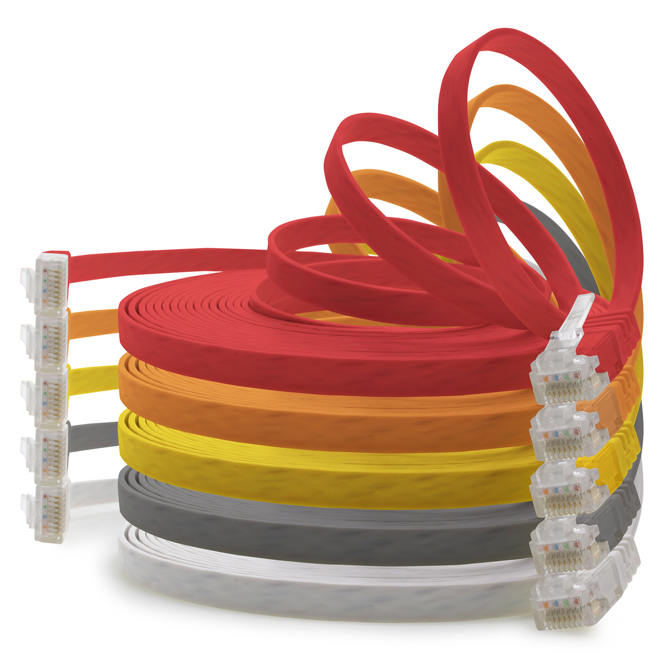 1aTTack.de Cable de red plano cat. 6, ultraplano, cat. 6, 10 m, color marrón, 1000 Mbit/s, Gigabit LAN (RJ45) — view 12