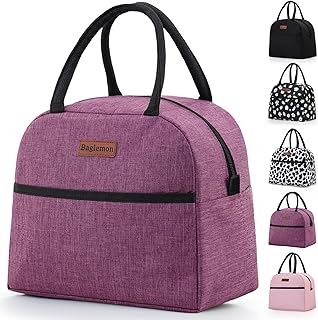 Baglemon Insulated Lunch Bag for Women Men, Lunch Containers Reusable High Capacity Lunch Tote Bags for Work Picnic