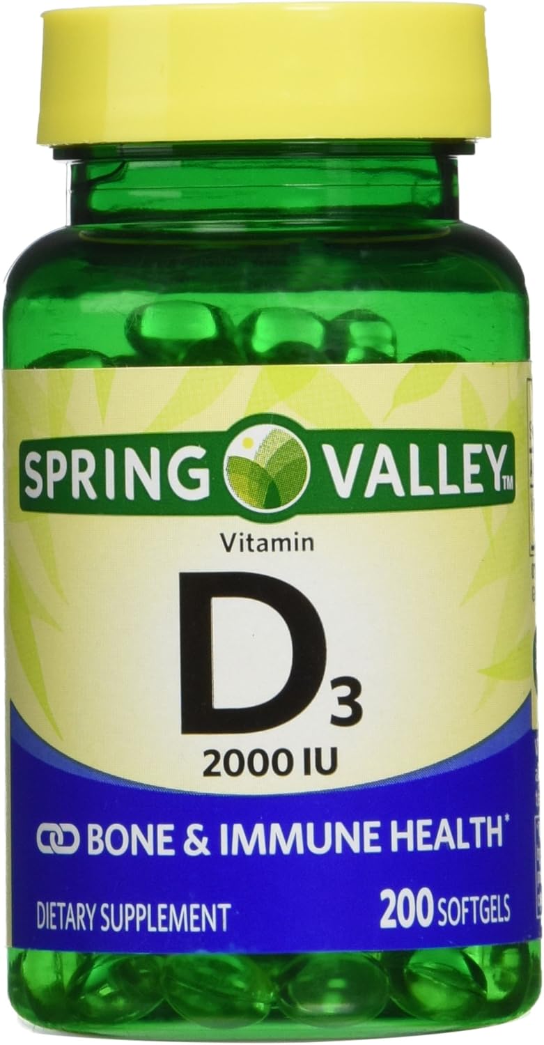 Spring Valley twin pack vitamin d3 2000I.U. Immune Health/Bone Health, 200 so...