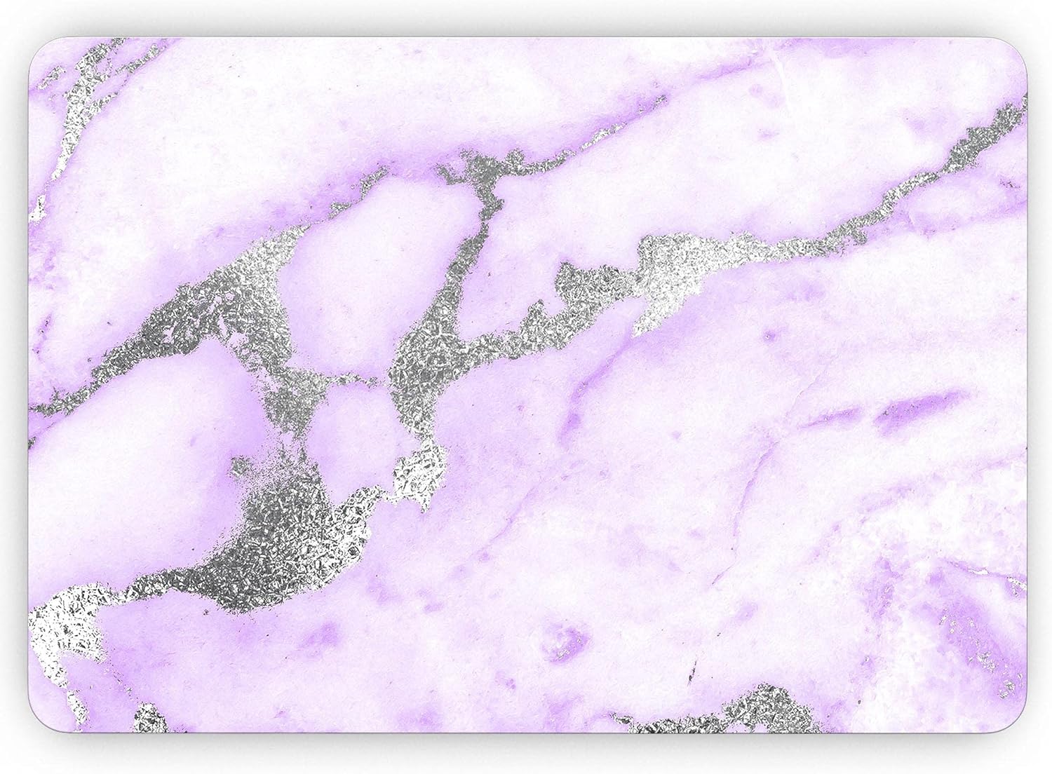 DesignSkinz - Compatible with MacBook 12" Retina (A1534) - Skin Decal Protective Scratch Resistant Vinyl Wrap - Purple Marble & Digital Silver Foil V3