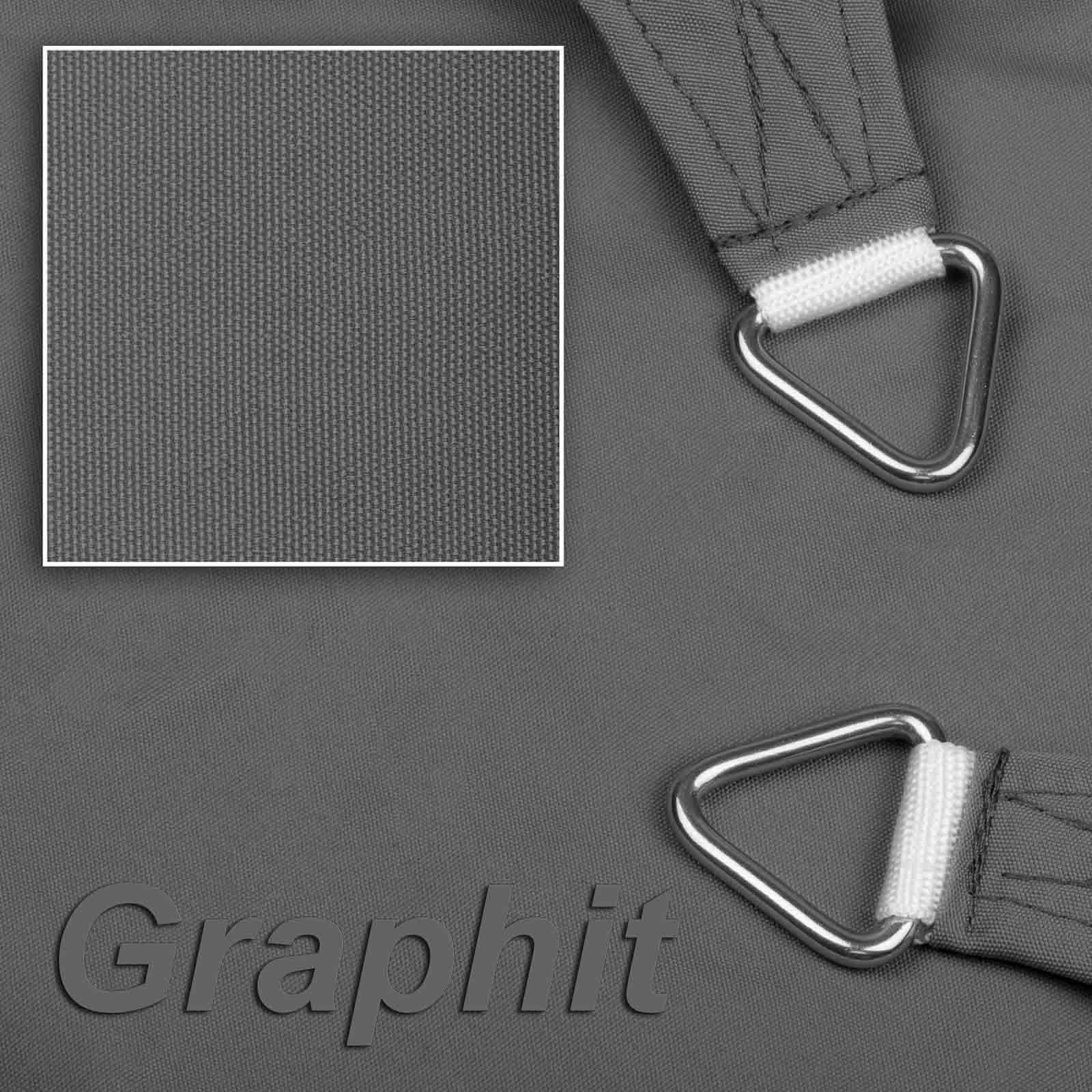 hanSe Brands Shade sails 100% Polyester - Waterproof Rectangle 3x5 m Graphite