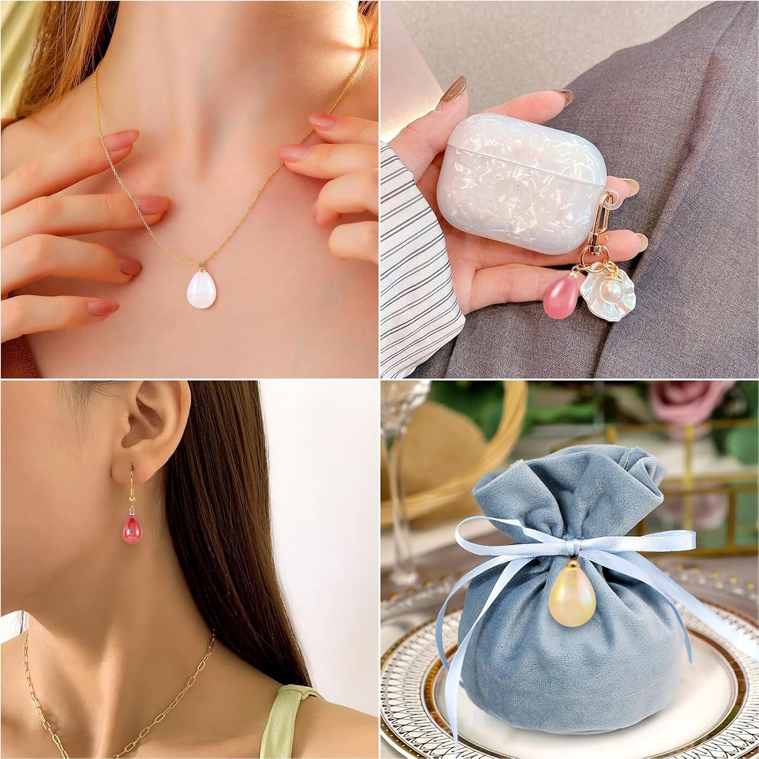 Craftdady Teardrop Charms Drop Pendants for Earrings Necklace Making image 4