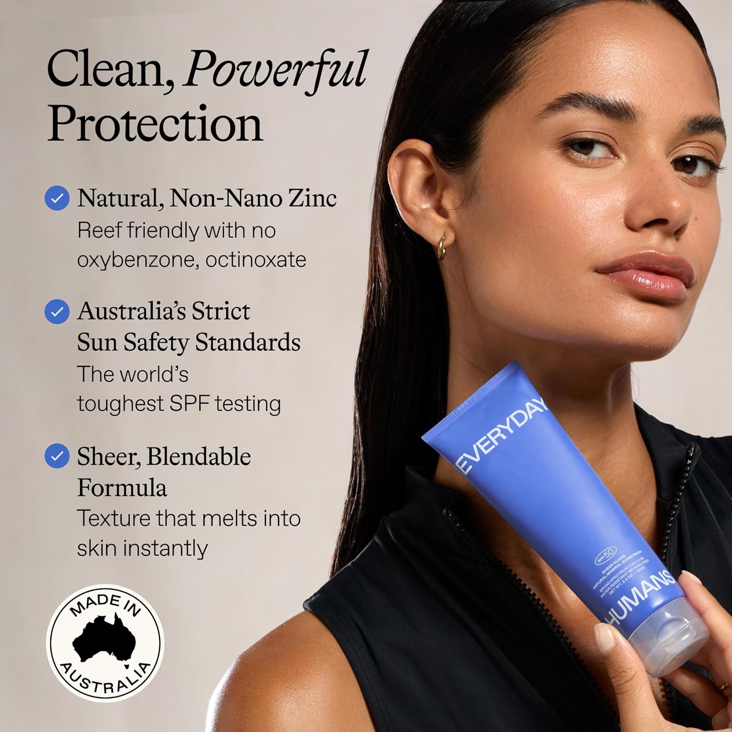 Everyday Humans Sheer Guard Natural Mineral Sunscreen SPF 50 3.4 oz | Zinc Oxide, Clean, Reef-Friendly Travel Size Face and Body | Fragrance-Free, Water Resistant UVA/UVB Protection | Beach Defence - Image 5