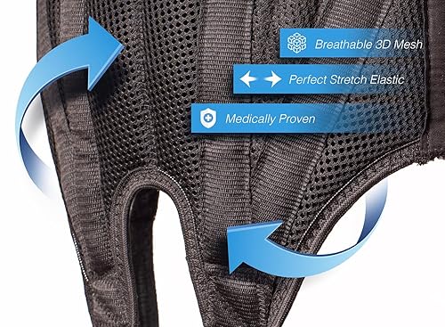 Miniatura 6 de Braguero de hernia inguinal del lado izquierdo, cinturón negro de soporte poscirugía con correa ajustable y almohadilla de compresión, alivio de la