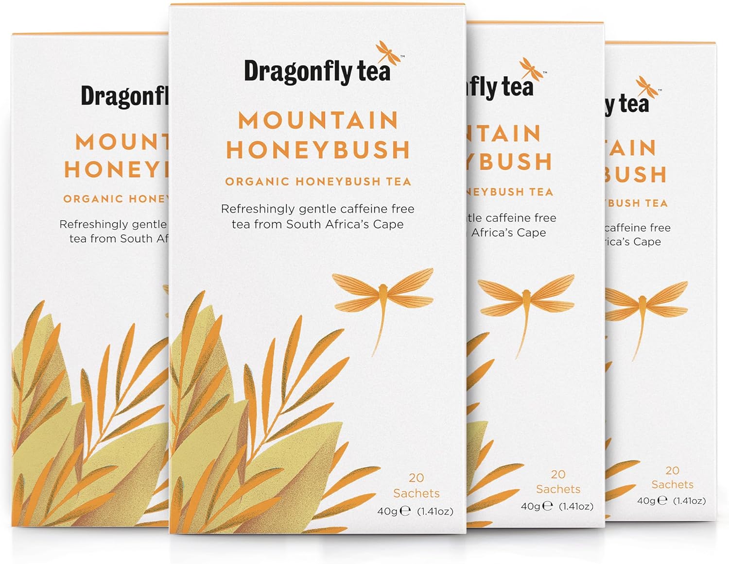 Dragonfly Mountain Honeybush Tea Pack of 4 x 20 Organic Tea Bags (80