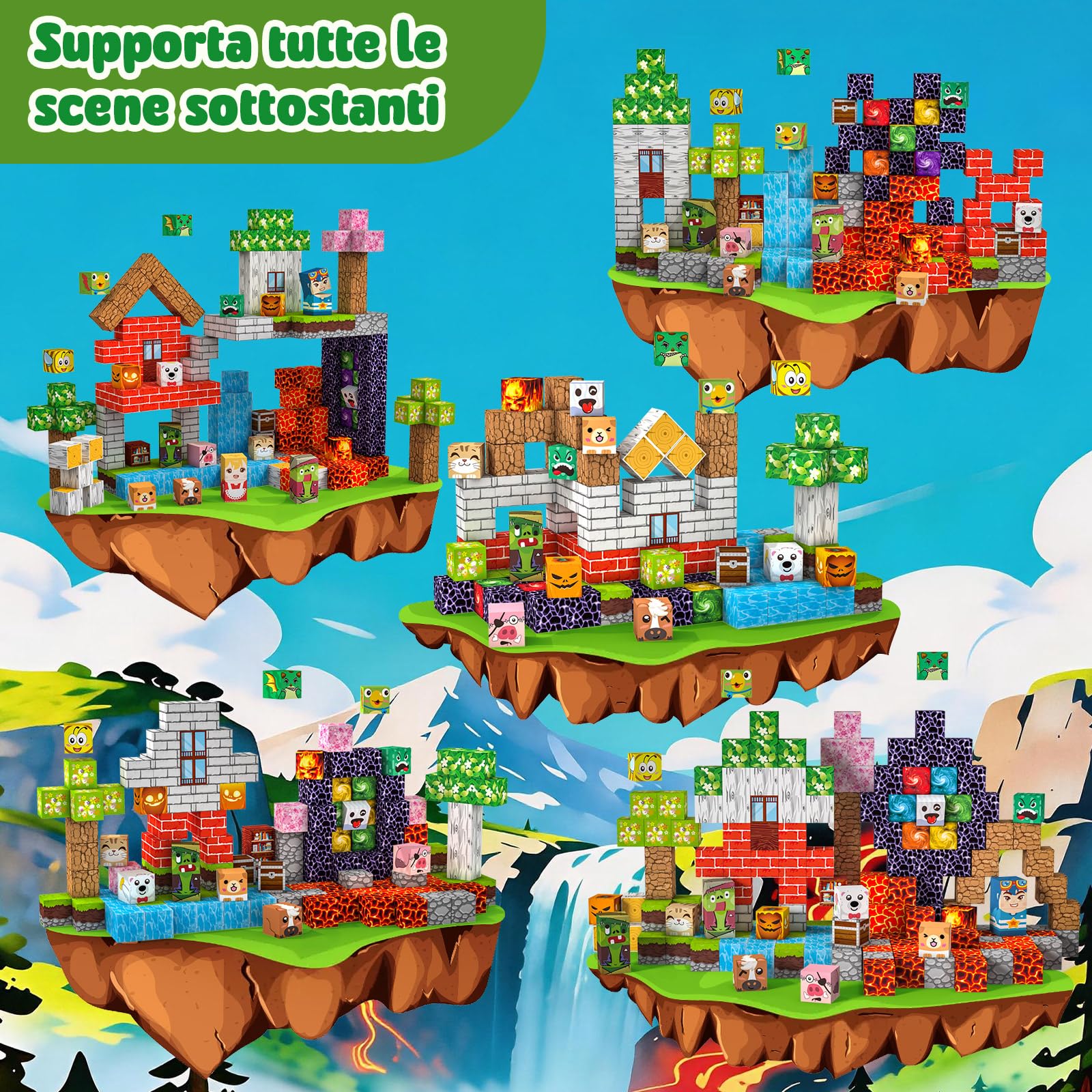 Costruzioni Magnetiche per Bambini 220 PCS 2CM 3+ Giochi Cubi Magnetici, Building Blocks Giocattoli Montessori a Partire da 3 4 5 6 7 8 9 10 11 12 Anni Regali di Compleanno per Ragazzi