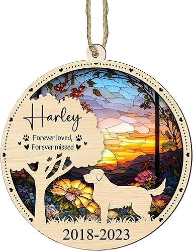 LOVELYPOD Atrapasoles conmemorativos personalizados para perros de Navidad, disponible en todas las razas, regalo de condolencias por pérdida de