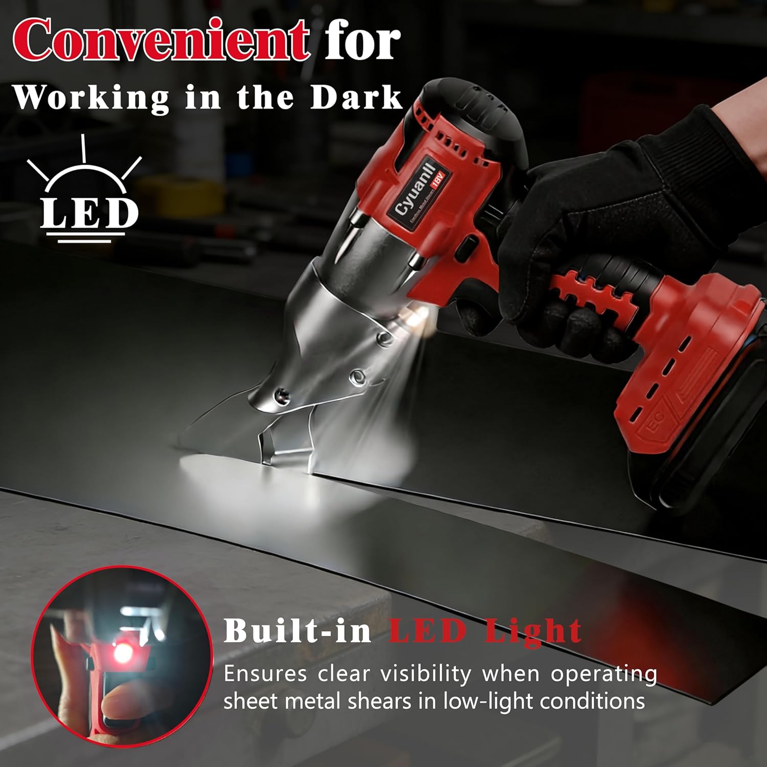 Cordless Sheet Metal Cutter for Milwaukee 18V Battery,14GA Electric Metal Shears, 360° Pivoting Head,400Nm Torque,Brushless Scissors for Stainless Steel,Carpet,Leather,Metal and Iron（Tool Only）