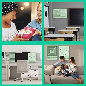 SADIKALO 6pcs Eye Exercise Chart - Visual Muscle Relaxation Office Classroom Wall Decor Myopia Dry Eye Office Gift Waterproof Poster Card Desk Sign Home School Kids Students Office Coworkers