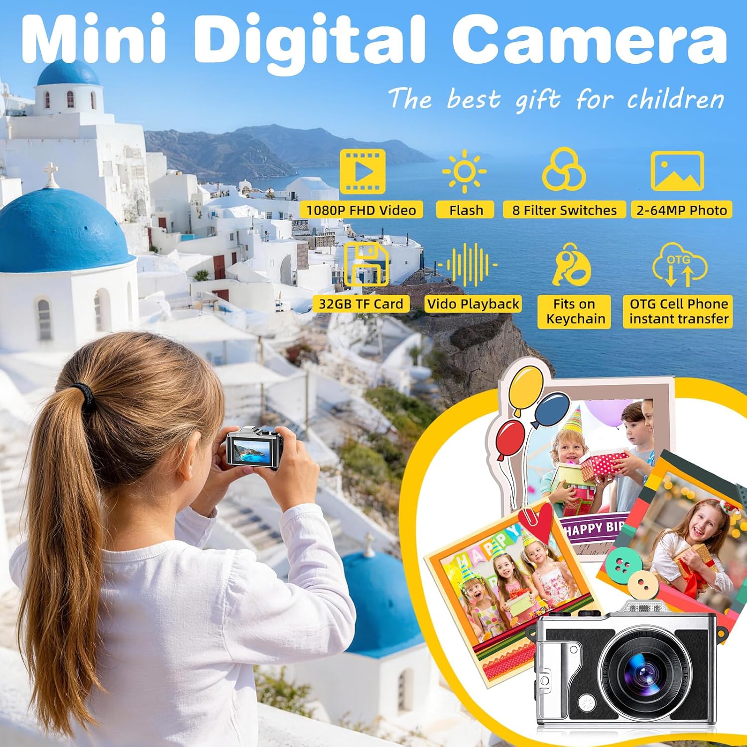 Portable Keychain Mini Camera,1080P Recording,Equipped with 32GB Storage Card and Lanyard,Metal Anti Fall Shell,Suitable for Outdoor Travel Recording,Student Shooting,Work Inspection,Cycling Recording